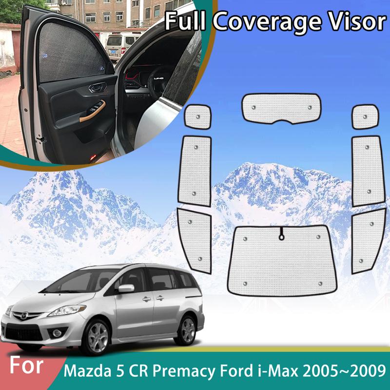 Car Full Sun Visor For Mazda 5 Mazda5 CR Premacy Ford i-Max 2005 2006 2007 2008 2009 Auto Accessories Parasol Stickers Sunshade