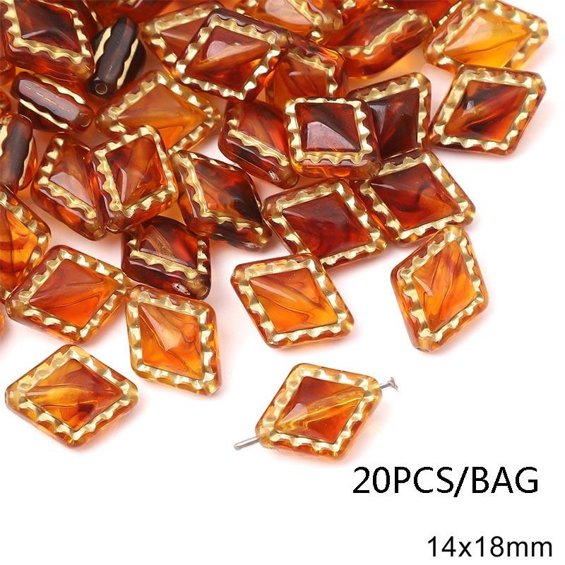 Handmade Bracelet Beads Acrylic Vintage Amber Gold Beads Oval Flat Beads Bracelet Necklace Spacer Beads Handmade Diy Jewelry Beading Accessories