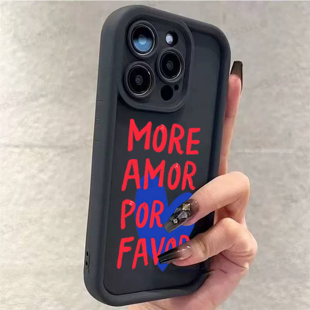 Love Heart More Amor Phone Case For IPhone 16 15 14 Plus 13 12 11 17 Pro Max Pro Soft Cover