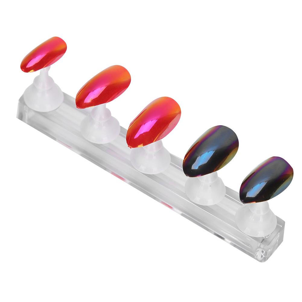 Magnetic Nail Tip Practice Stand False Nail Polish Gel Display Holders Base Manicure Tool