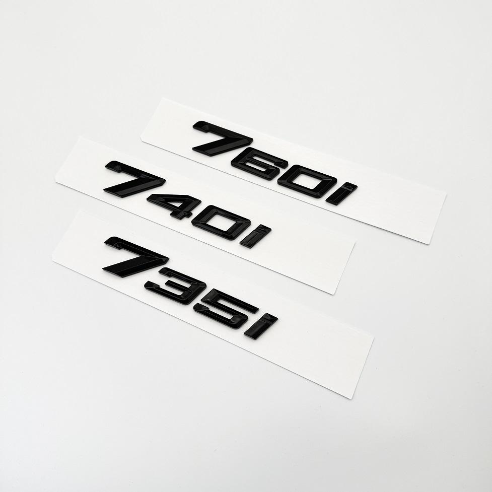 2023 Glossy Black Letters735i 740i 760i 735Li XDrive Emblem for BMW New 7 Series Car Fender Trunk Rear Car Logo Sticker Tx2