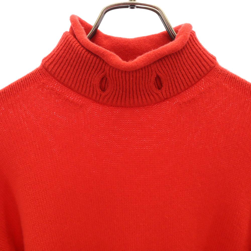 HERMES Made in Italy Cashmere Blend Long sleeve Mock neck sweater 34 Red Women Used