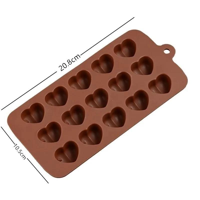 

15 отверстий Ручная работа Креативная форма для шоколада Силиконовая форма для выпечки торта в форме сердца Форма для шоколада Кекс Маффин Инструменты для выпечки A