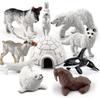 Set de 10 Figuras Realistas de Animales Polares: Mini Juguetes Árticos para Regalos Educativos del Reino Unido