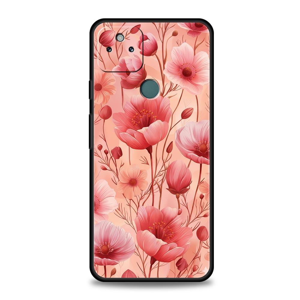 Abstract Plants Flower Phone Case Cover for Google Pixel 10 9 8 7 6 9A 8A 7A 6A Pro Shockproof Soft TPU 9 Pro XL Shell Capas Bag