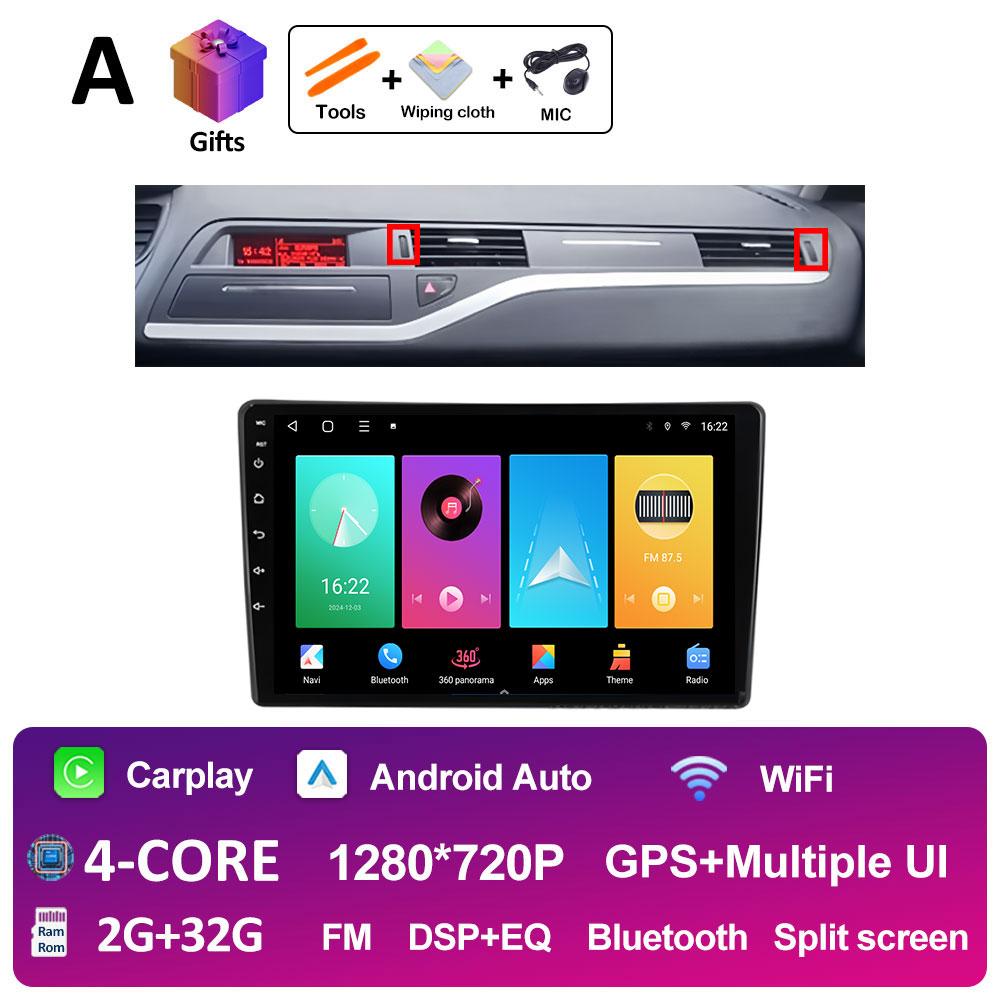 GPS Navigation Android 14 For Citroen C5 2008 2009 2010 2011 2012 2013 - 2017 Car Multimedia Radio Video Player QLED IPS Screen