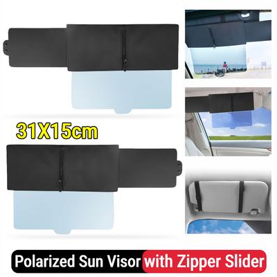 Polarisierte Sonnenblende mit Reißverschluss-Schieber Auto-Sonnenblendenverlängerung mit PC-Linse und Seiten-Sonnenblende Blendschutz-Auto-Sonnenblende UV-Filterung