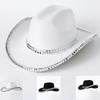 Rivets Cowboy Hats Flickering Studded Hat for Disco House Cocktails Parties