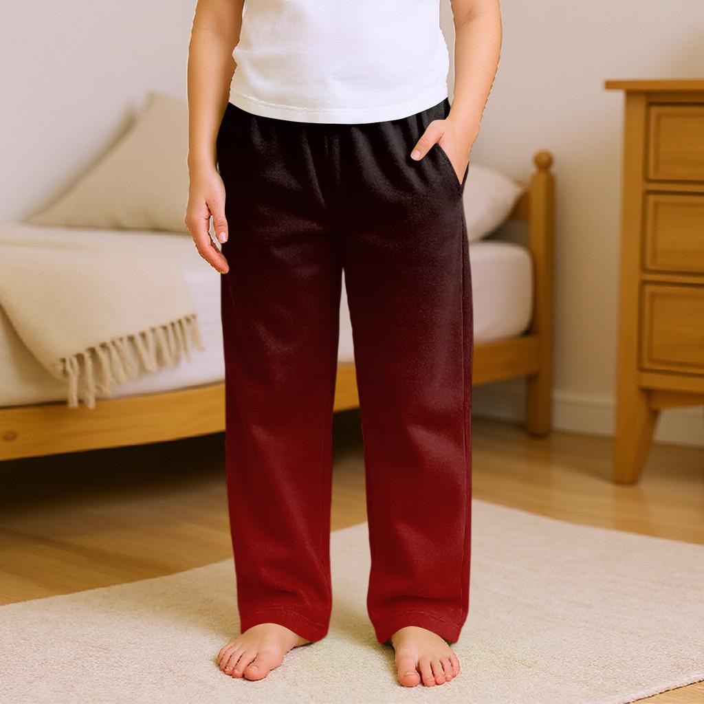 Fashionable Children's Versatile Gradient Print Pocket Casual Pants