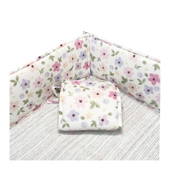 4-teiliges Krippenpolster-Set Weiches Kissen Babykrippen-Stoßstangenpolster Sicher