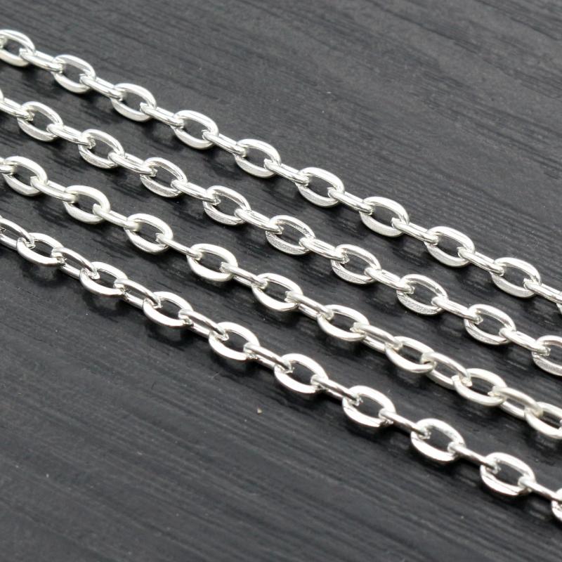 5 Meters/lot 3x2mm 4x3mm 5 Colors Plated Handmade Unwelded Iron Cable Chains DIY Jewelry Making Findings Accessories