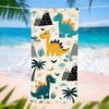 1pc Dinosaur Theme Adventure Day Beach Towel, Paper Art Festival Beach Towel, Soft, Absorbent, Quick-drying, Dinosaur Era