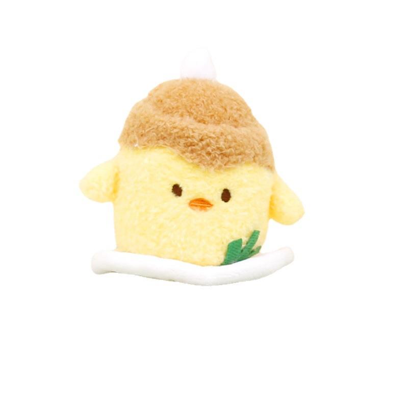Keychain Creative Plush Doll Cute Yellow Chicken Strawberry Dessert Soft Toy