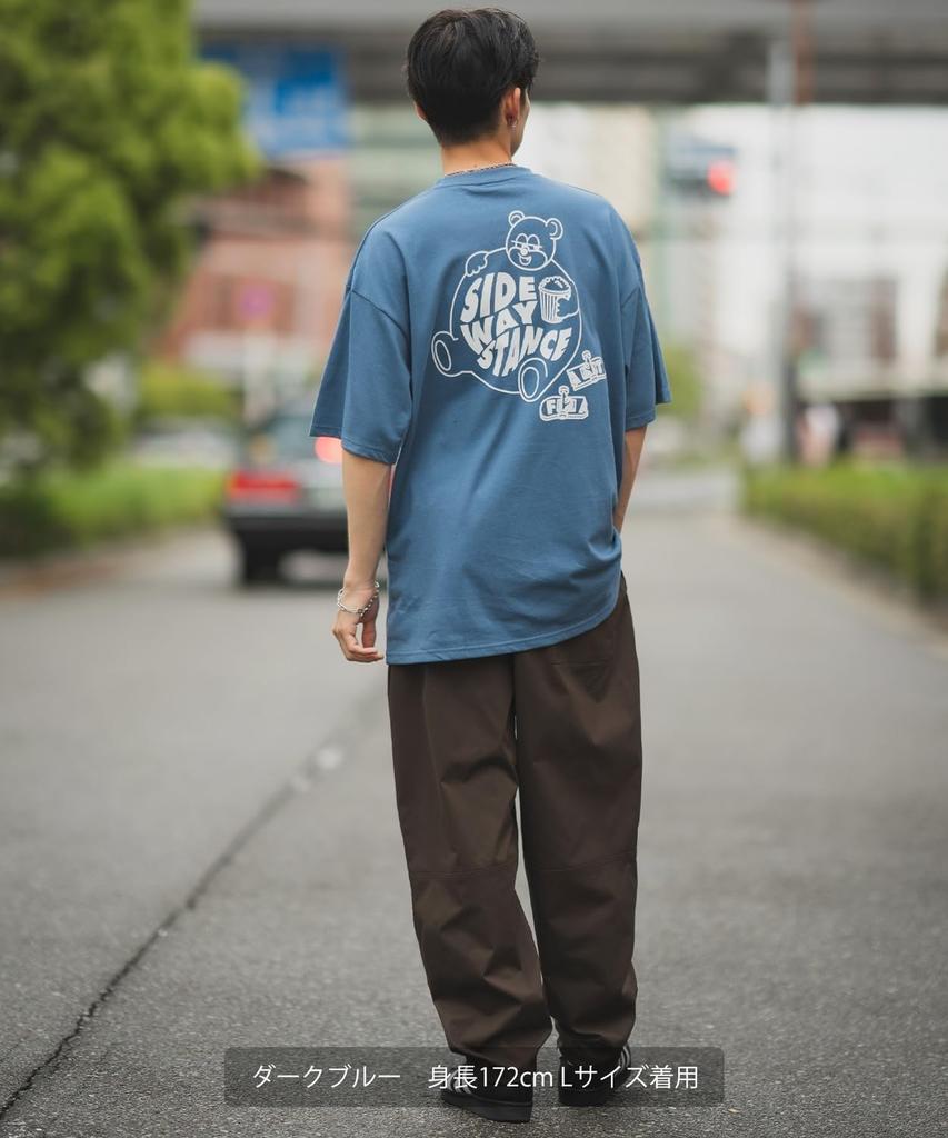 [IMPROVES] [SIDEWAYSTANCE] Short Sleeve Fat Bear Print T-Shirt