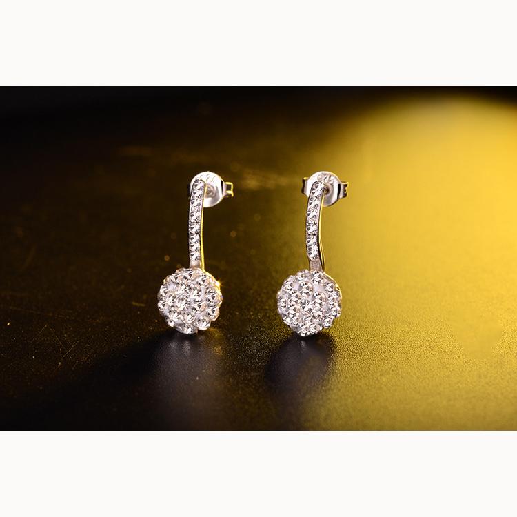 Shambhala Diamond Ball Long Sparkling Temperament Simple Female Earrings Party Accessories Fashion Jewelry
