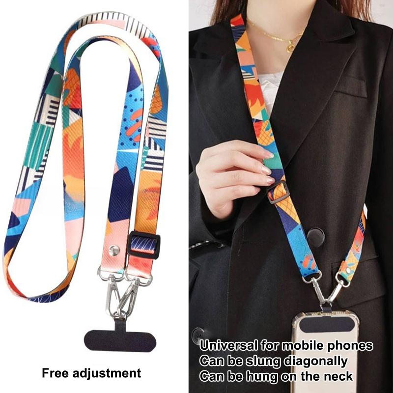 Universal Adjustable Mobile Phone Lanyard Crossbody Neck Strap Hanging Cord Anti Loss Rope With Gasket For All Phone Case Key