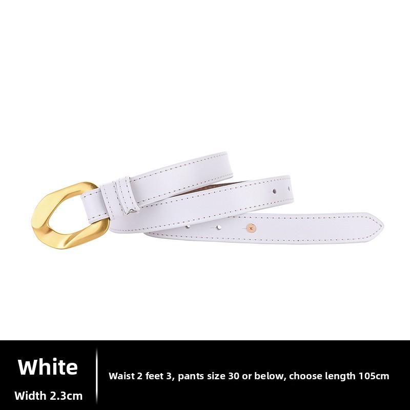 Leather Belt Waist With Metal Buckle And Stylish Flowing Design For Outfits