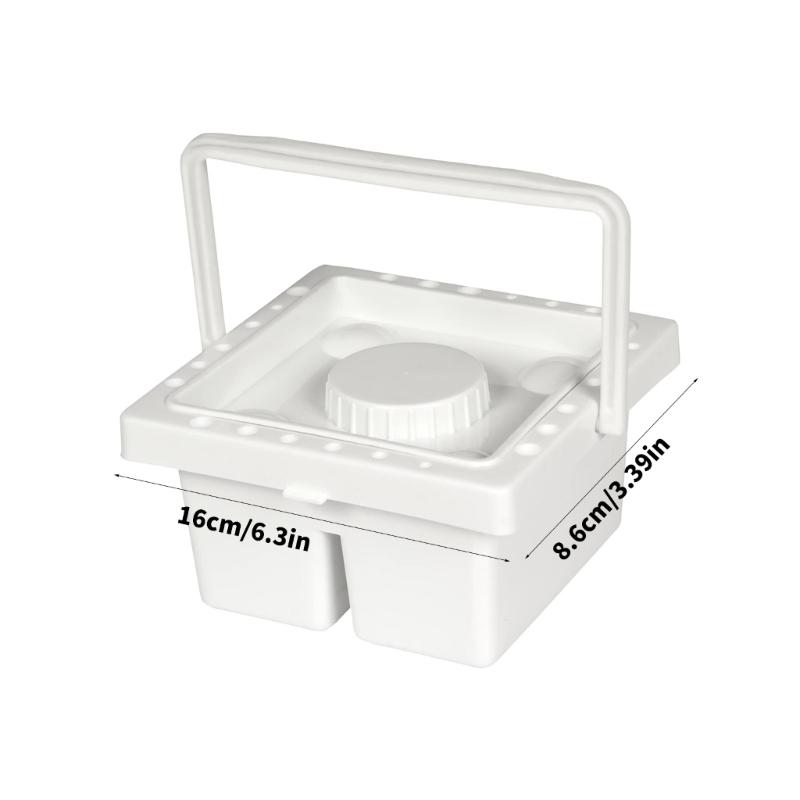 Combined Paintbrush Care Unit Solvent Resistant Design With Lid And Carrying Handle 6.5x6.5x3.5 Storage System