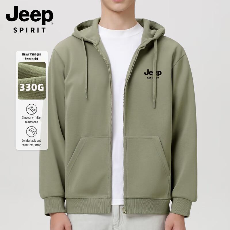 

Men s JEEP SPIRIT Heavyweight 330G Hooded Zip-Up Sweatshirt with Print 2XL