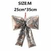Hanging Christmas Sequin Bow Retro Exquisite Christmas Tree Ornament Sparkling Wreath Garland Bow Merry Christmas