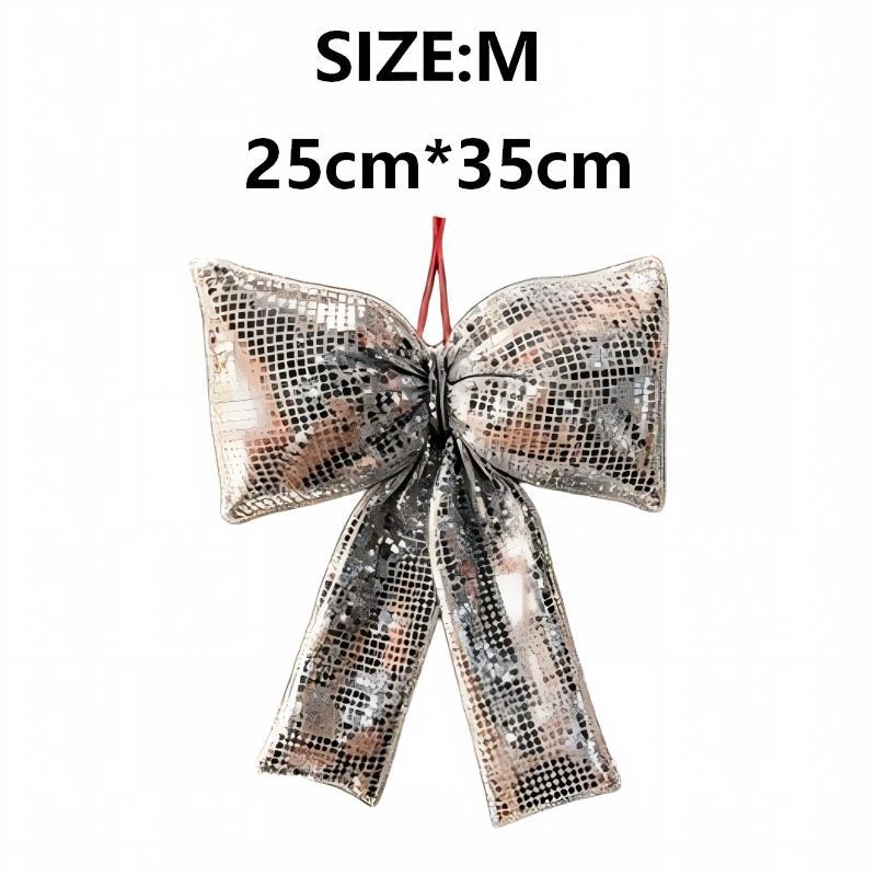 Hanging Christmas Sequin Bow Retro Exquisite Christmas Tree Ornament Sparkling Wreath Garland Bow Merry Christmas