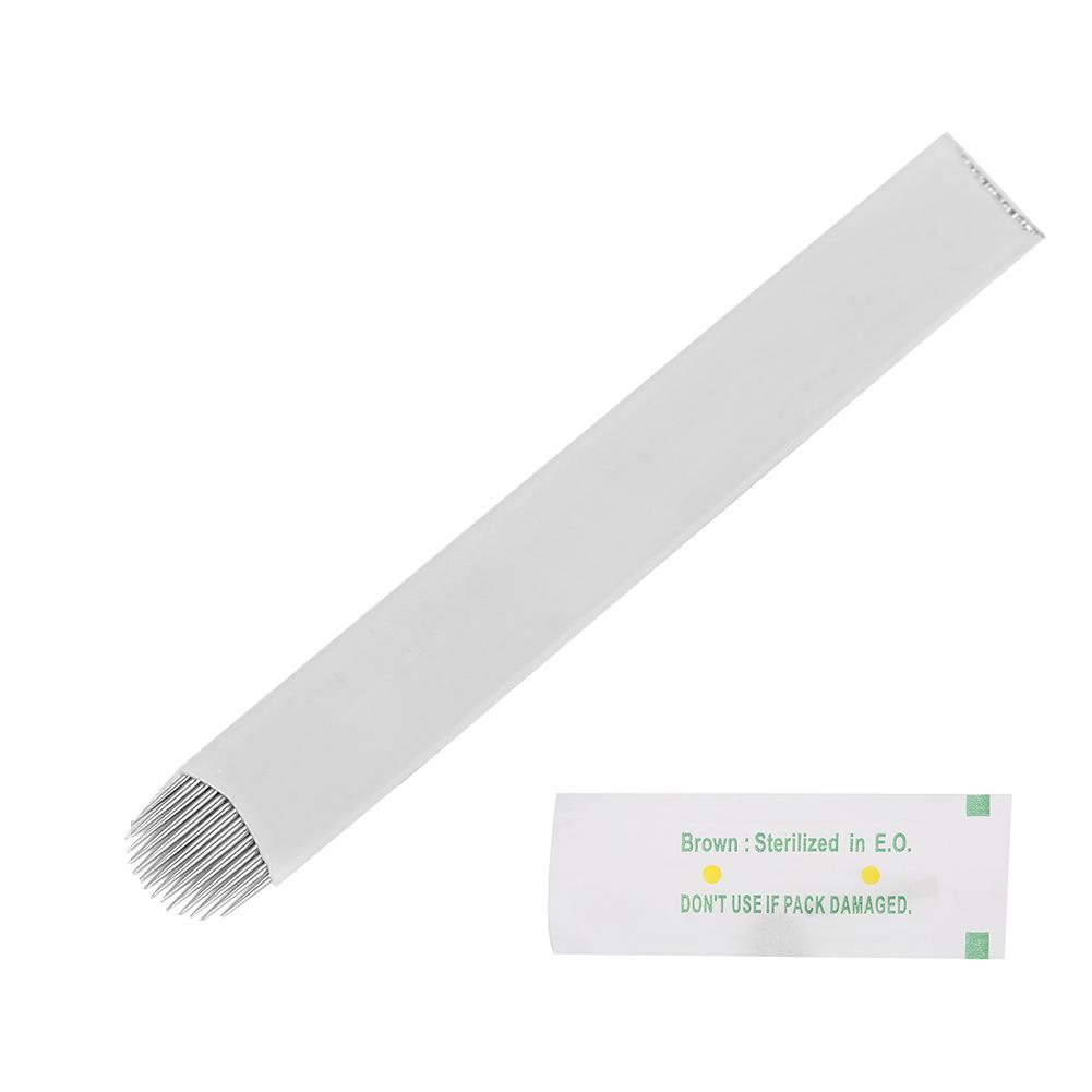 

U-образная татуировка бровей ручной микроблейдинг полуперманентный стерильный игла штифт лезвие 50 шт 14 штифтов