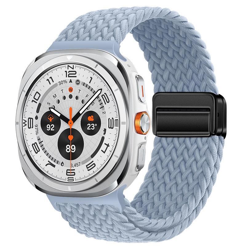 Nylon Magnetic Buckle Strap For Samsung Galaxy Watch Ultra 47mm Braided Solo Loop Bracelet For Galaxy Watch Ultra 47mm Correa