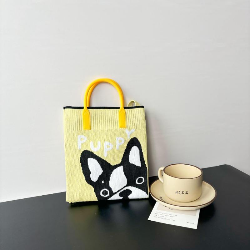 New large-capacity knitted bag, mobile phone bag, niche shoulder messenger bag, high-end, cartoon fashion handbag.
