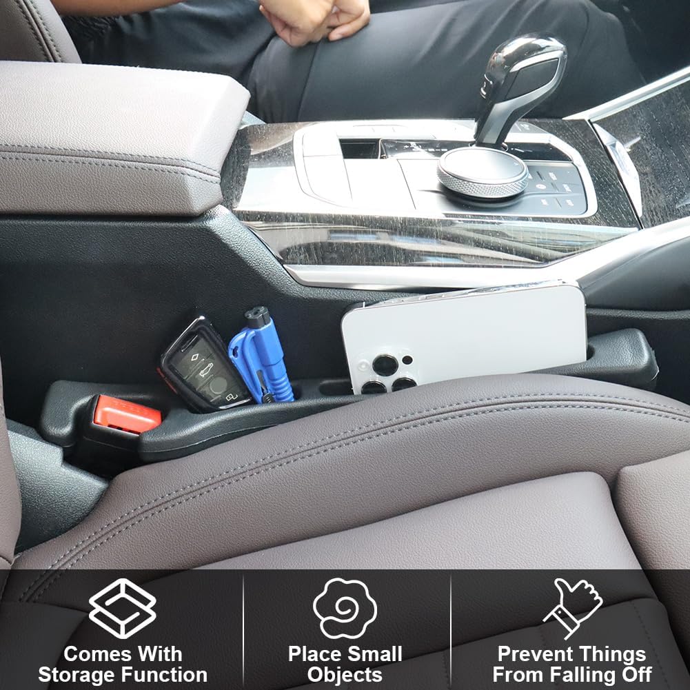 2PCS Car Seat Gap Filler,Anti-Drop Car Seat Crack Organizer,Prevent Items Falling Between Seats - Flexible & Durable For Universal Vehicles,Car