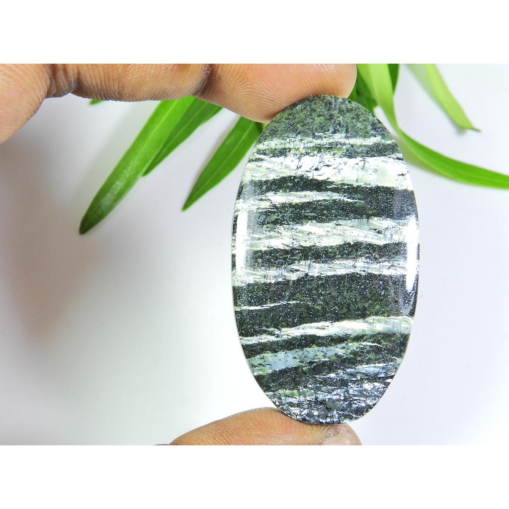 78Cts. Natural Green Swiss Opal Oval Cabochon Loose Gemstone 26X49X05 MM SK-703