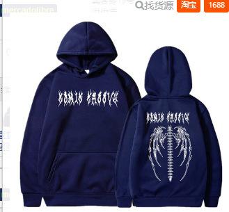 2021 European and American dark style sweatshirt women's hoodie goth couple hip hop Harajuku large size women's top