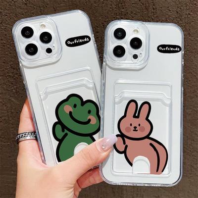 Card Slot Holder Silicone Wallet Pocket Case For Xiaomi Redmi Note 11 12 13 Honor X6A X7A X8A Tecno Spark 10C Infinix Note 30 Cover Clear Phone Bumper