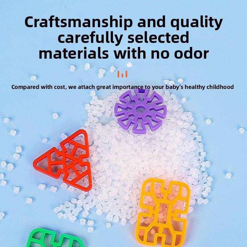 Kids Snowflake Geometric Construction Blocks For Learning Handeye Coordination