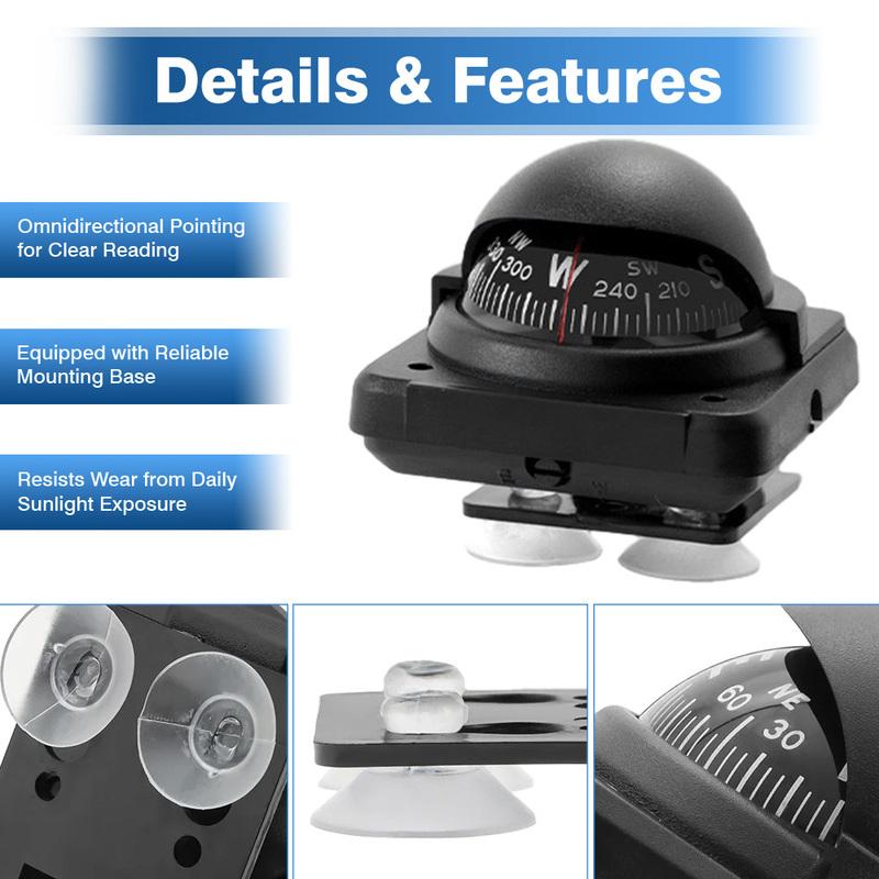 Magnetic Car Vehicle Dashboard Compass Ball Navigation Waterproof Digital Marine Voyager Mini Ball Dash Dashboard Universal