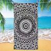 Bohemian Mandala Patchwork Beach Towel, Vibrant Ethnic Circle Print Quick Dry Microfiber Towel for Women
