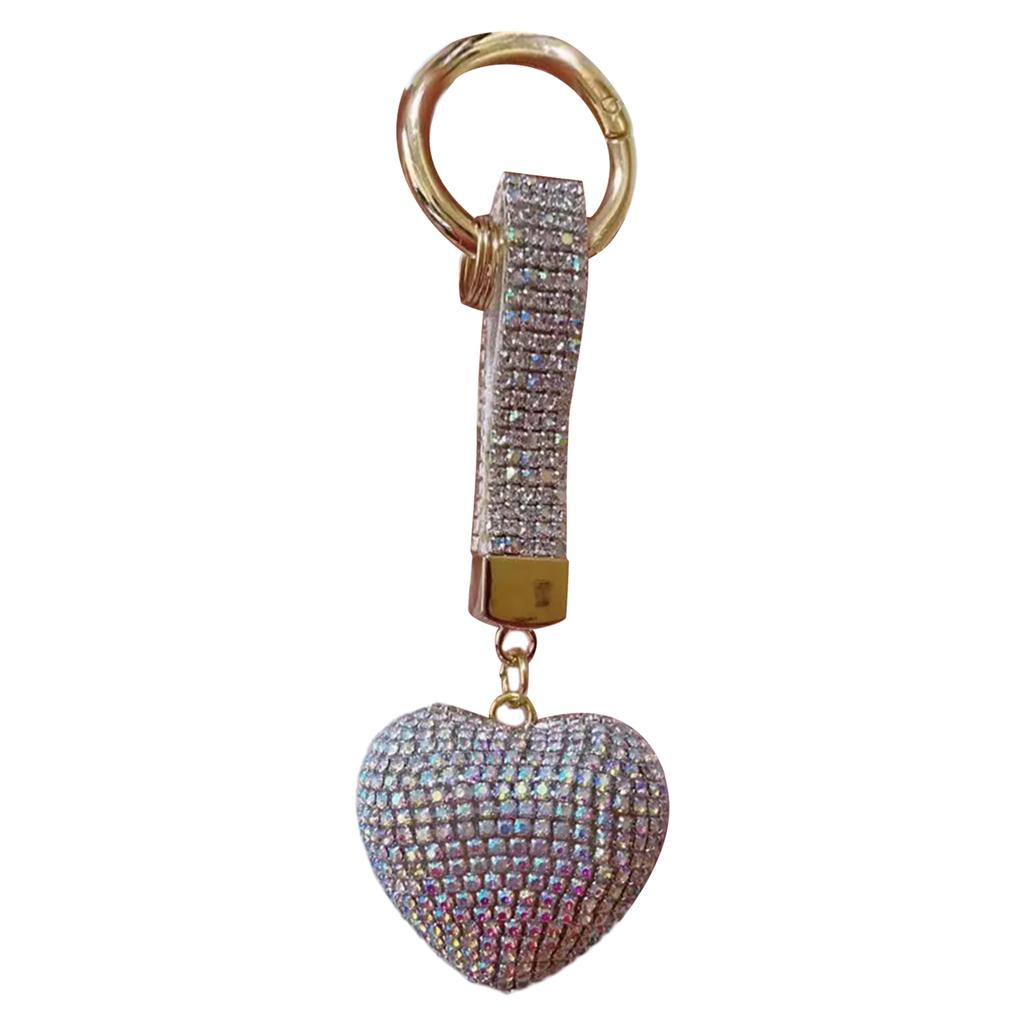 Schlüsselanhänger in Herzform mit Strasssteinen, süße Dekorationen, Schlüsselanhänger, Ornament, Rucksack, Handtasche, Charm-Anhänger, Geschenk für Mädchen und Frauen
