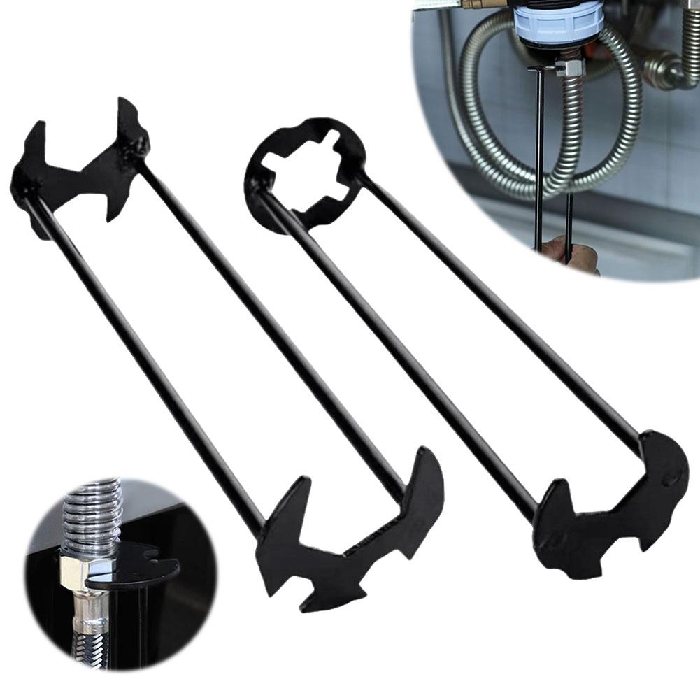 2Pcs Multifunctional Kitchen Faucet Sink Basin Wrench Multifunctional Sink Wrench for Tight Spaces Kitchen Bathroom Home