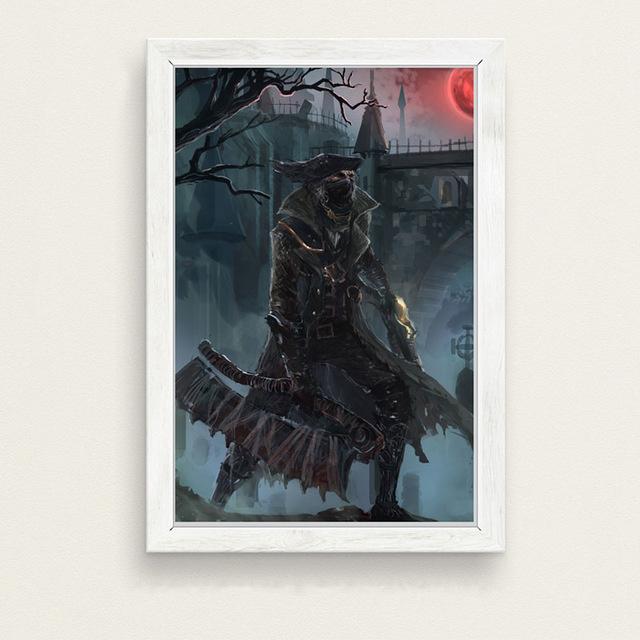 Bloodborne Game Hunter Canvas Painting Posters And Prints Wall Pictures For Living Room Vintage Decorative Home Decor Affiche