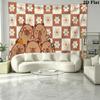 Capybara Cartoon Wall Tapestry Aesthetic Wall Hanging Printed Fabric Blanket Decorative Tapestries for Bedroom Living Room Home Decor