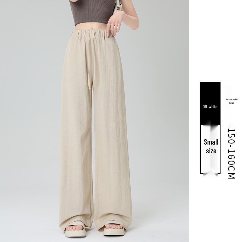 

YAMAMOTO Women s Coffee Wide-Leg Linen Pants - Summer 2026 Khaki Ice Silk Casuals Large грязно-белый