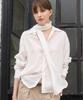 CHERI AUBE Orb Draped Shirt & Scarf Set - Ivory