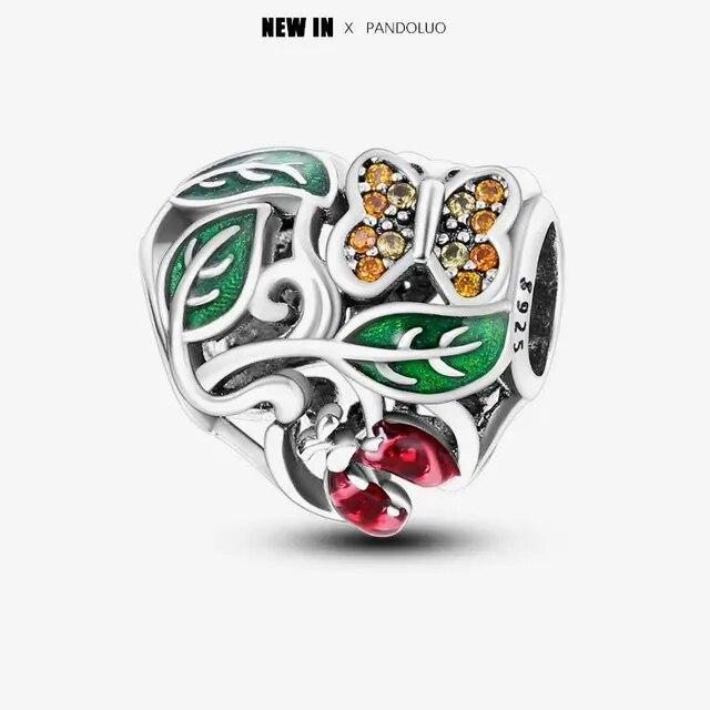 2024 Original New In Fairy Tale Town Series Round Heart Shaped Beads FitNew Bracelet 925 Silver Women Bead DIY Jewelry Gift