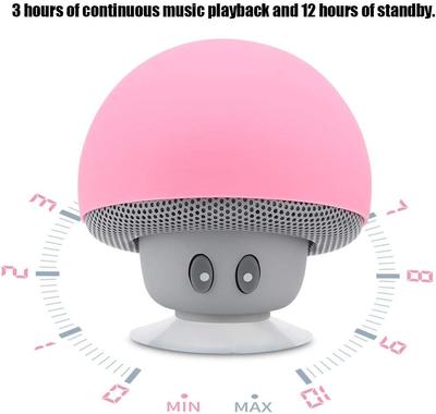 Kablosuz Bluetooth Hoparlör Sevimli Mantar Su Geçirmez Vantuzlu Bas Hoparlör Çocuklar İçin Mükemmel Doğum Günü Hediyesi