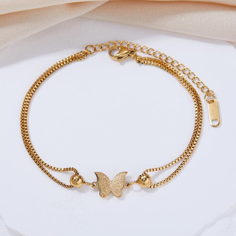 Stainless Steel Exquisite Elegant Compact Butterfly Bracelet Women's  Romantic Classic Adjustable Party Birthday Gifts