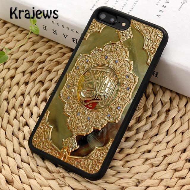 Krajews Authentic Quran Leather Embossed Phone Case For iPhone 17 Air 16 15 14 Plus 11 12 13 Pro Max Coque Shell Fundas
