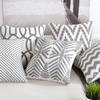 Home Decor Emboridered Gray Geometry Cushion Grey Geometric Canvas Suqare Embroidery Pillow 45X45Cm