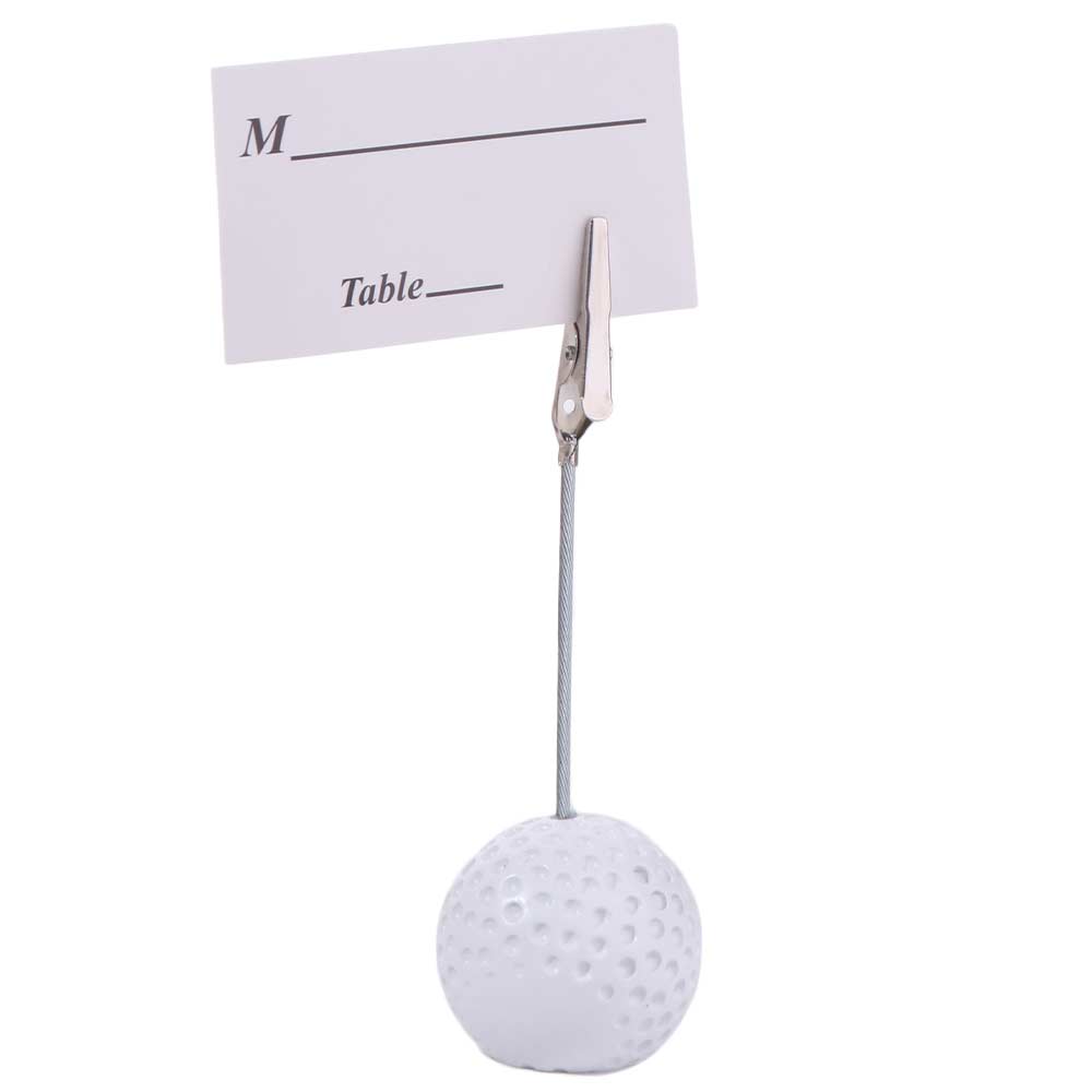3pcs Memo Holder White Golf Ball Base Resin Multifunction Photo Clip Stable Base Memo Clamp Event Decoration