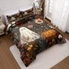 3pcs Halloween Pumpkin Monster Duvet Cover Set Without Core, Quilt Cover with 2 PillowcasesSoft and Machine Washable