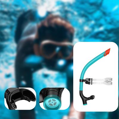Semi-Dry Snorkel Breathing Tube Silicone Mouthpiece Underwater Equipment One-Way Purge Valve for Snorkeling Swimming