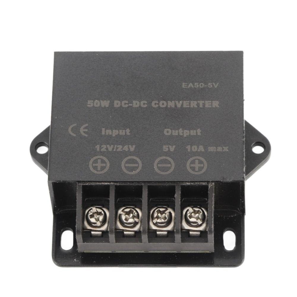 DC 24V 12V to 5V 10A Voltage Regulator 50W DC Adapter Power Converter  Auto LED Display